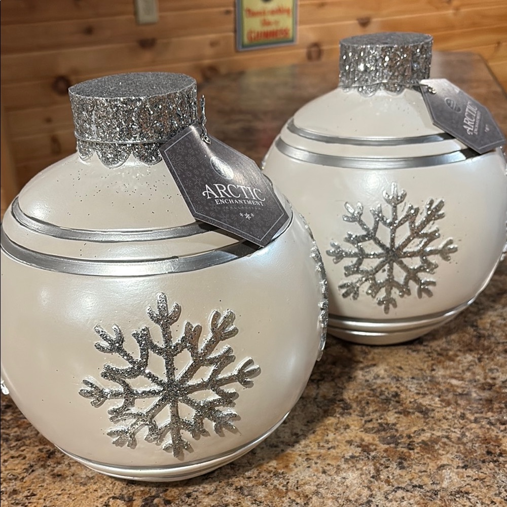 Silver Snowflake decor- Set of 2